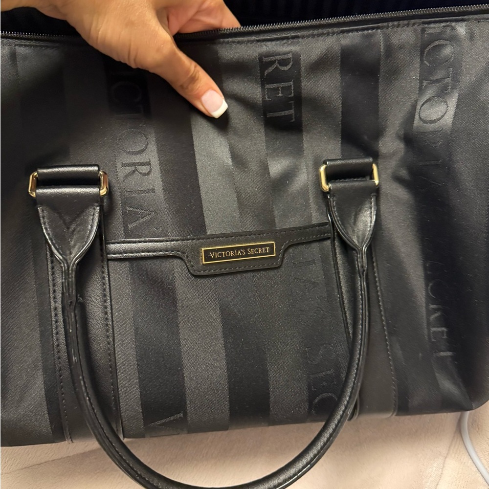 Victoria's Secret Black Striped Tote